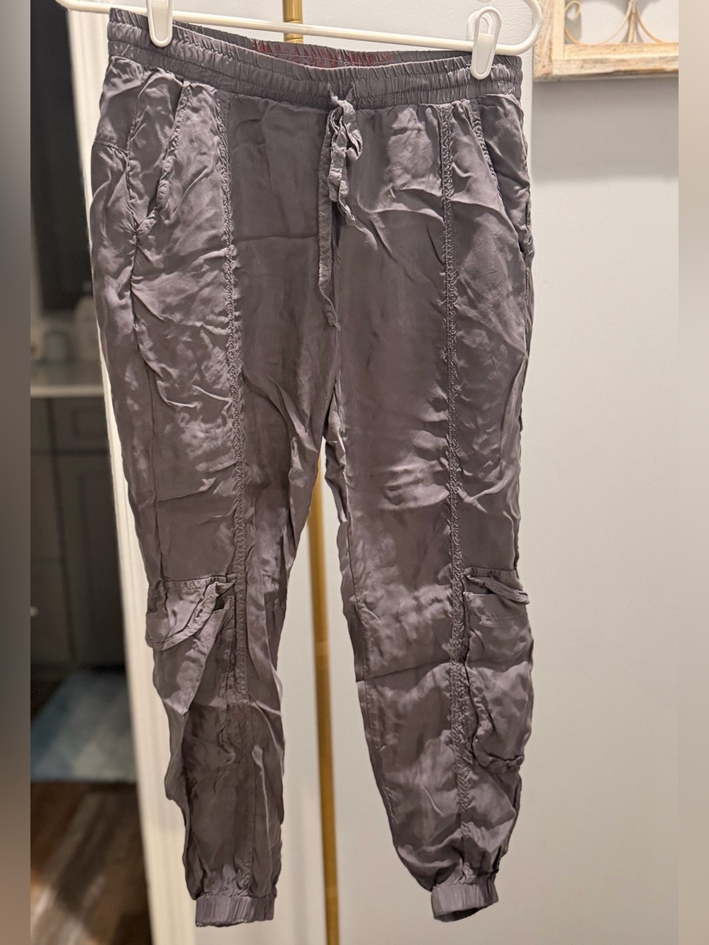 Johnny Was Slate Gray Cargo Jogger Pants